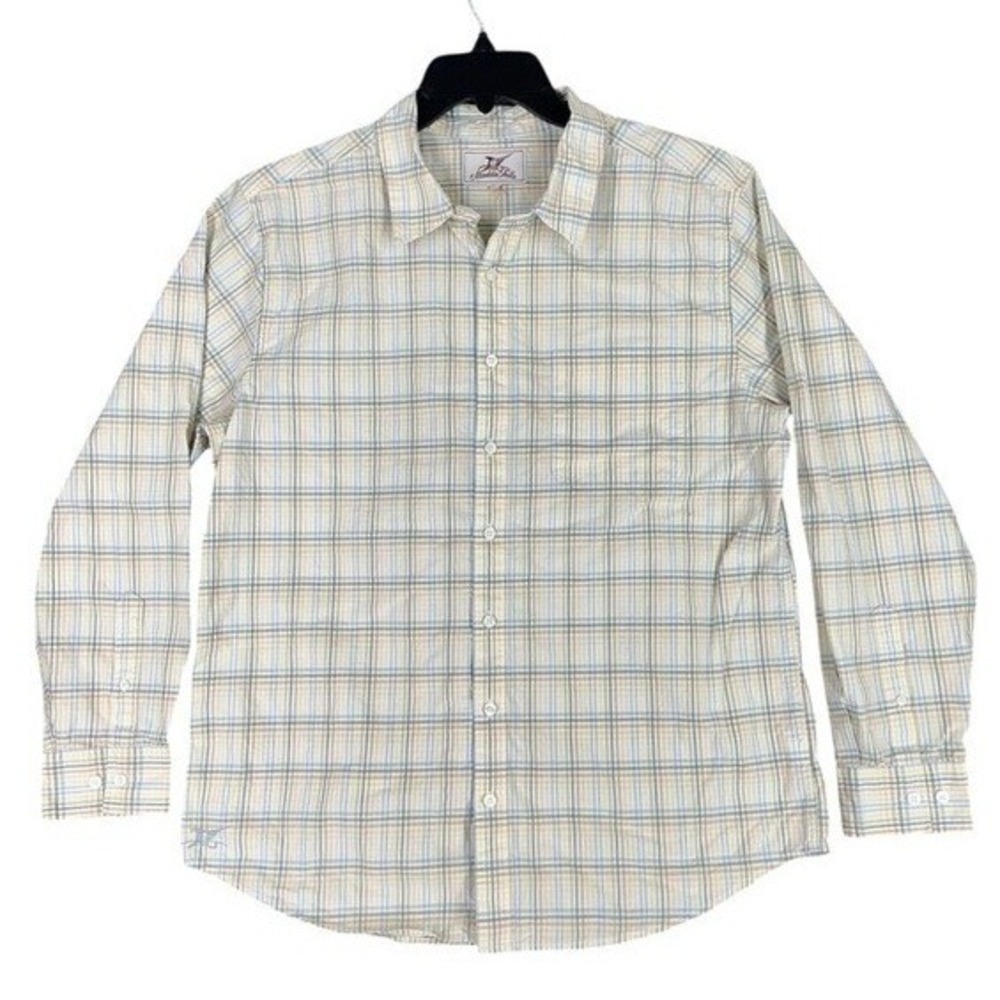 Madda Fella Shirt Mens Large Plaid Business Formal Key West Cotton